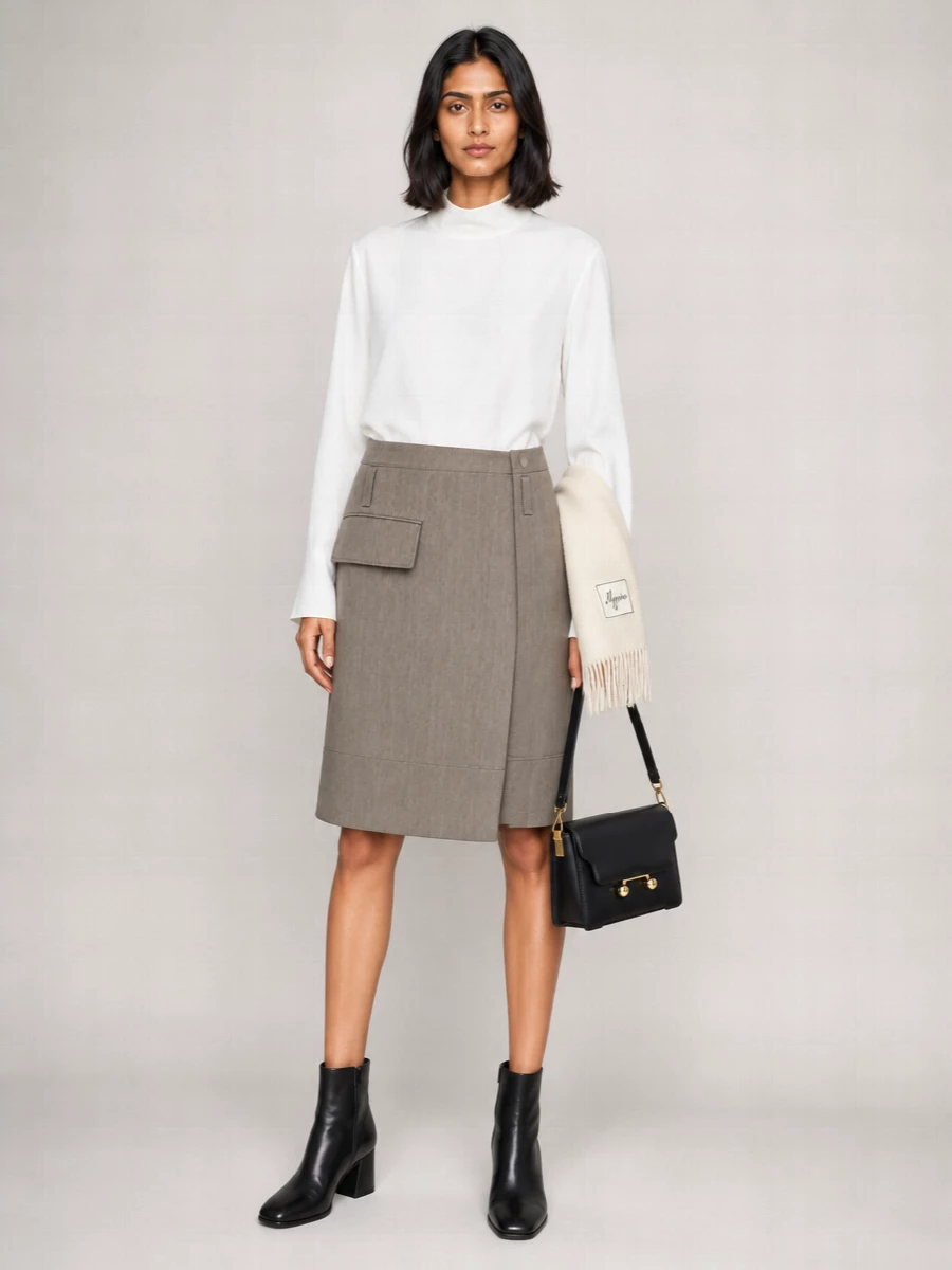 Marni virgin wool fitted skirt