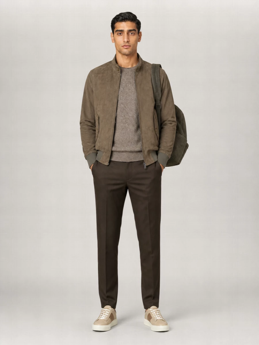 Baracuta Suede Bomber Jacket