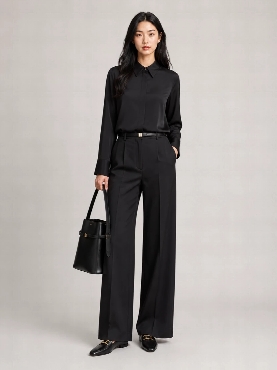 Totême Soft Tuxedo Satin Shirt