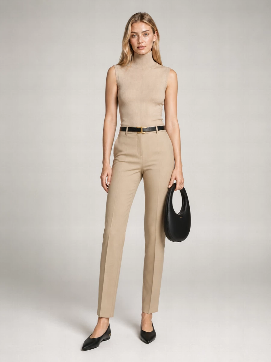 Sportmax Virgin Wool Sleeveless Turtleneck Knitted Top Vertigo