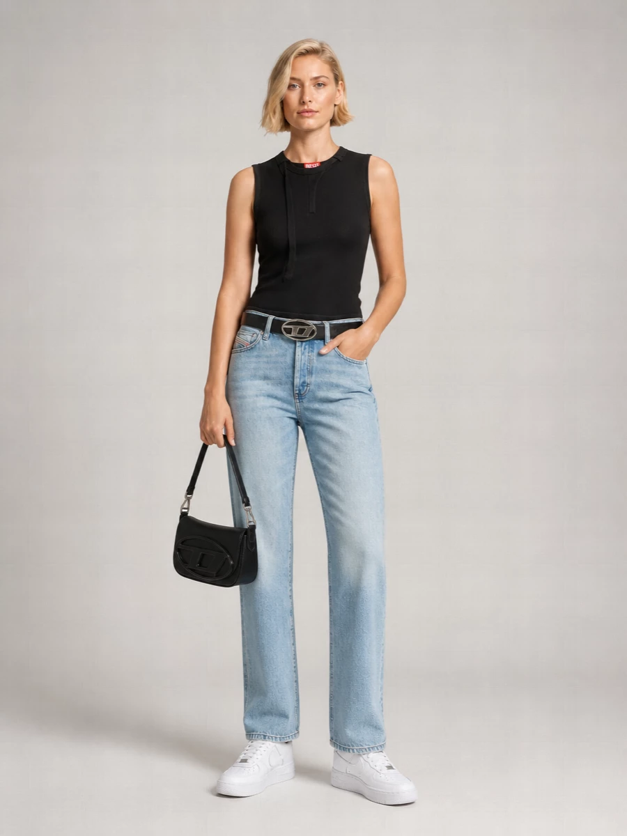 Diesel Ribbed Slim-Fit Zip-Detail Tank Top