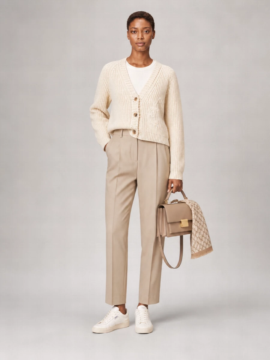 Golden Goose Ribbed Oversized V-Neck Cotton Cardigan