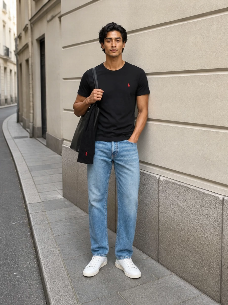 Polo ralph lauren tee jeans stan smith sneakers