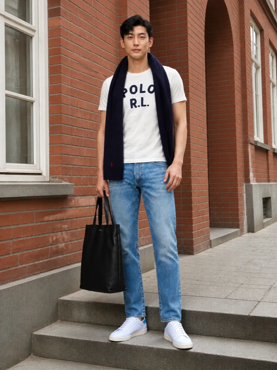 Polo ralph lauren tee jeans adidas sneakers
