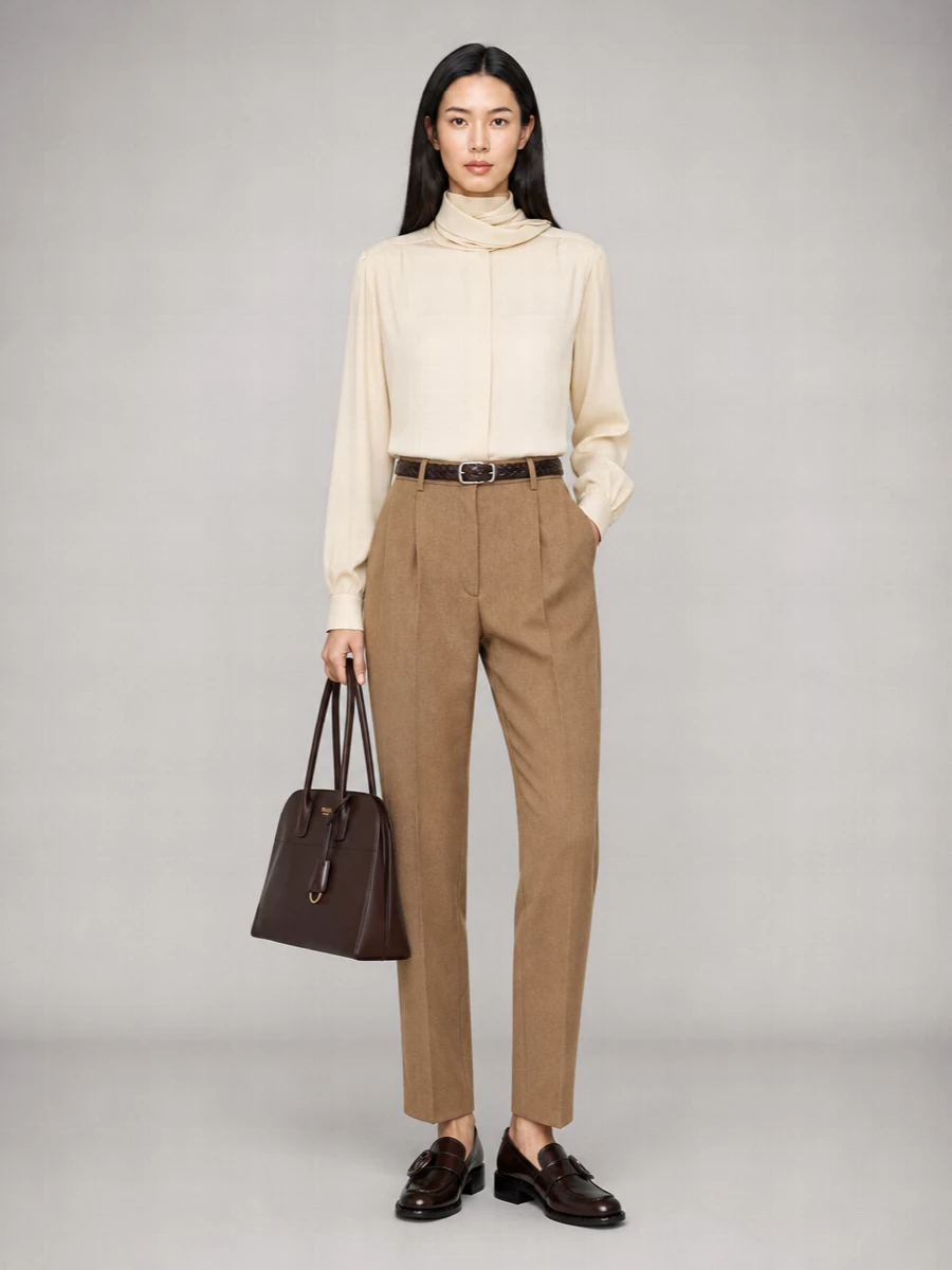 Prada Camel Hair Tailored Trousers