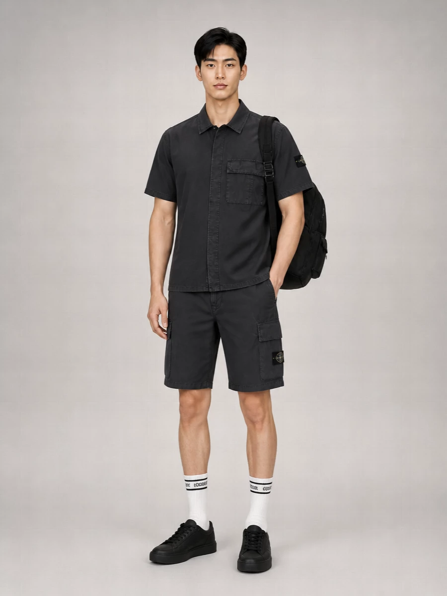 Stone Island Organic Cotton Cargo Shorts
