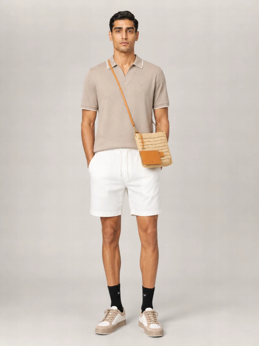 Emporio Armani Linen Drawstring Deck Shorts