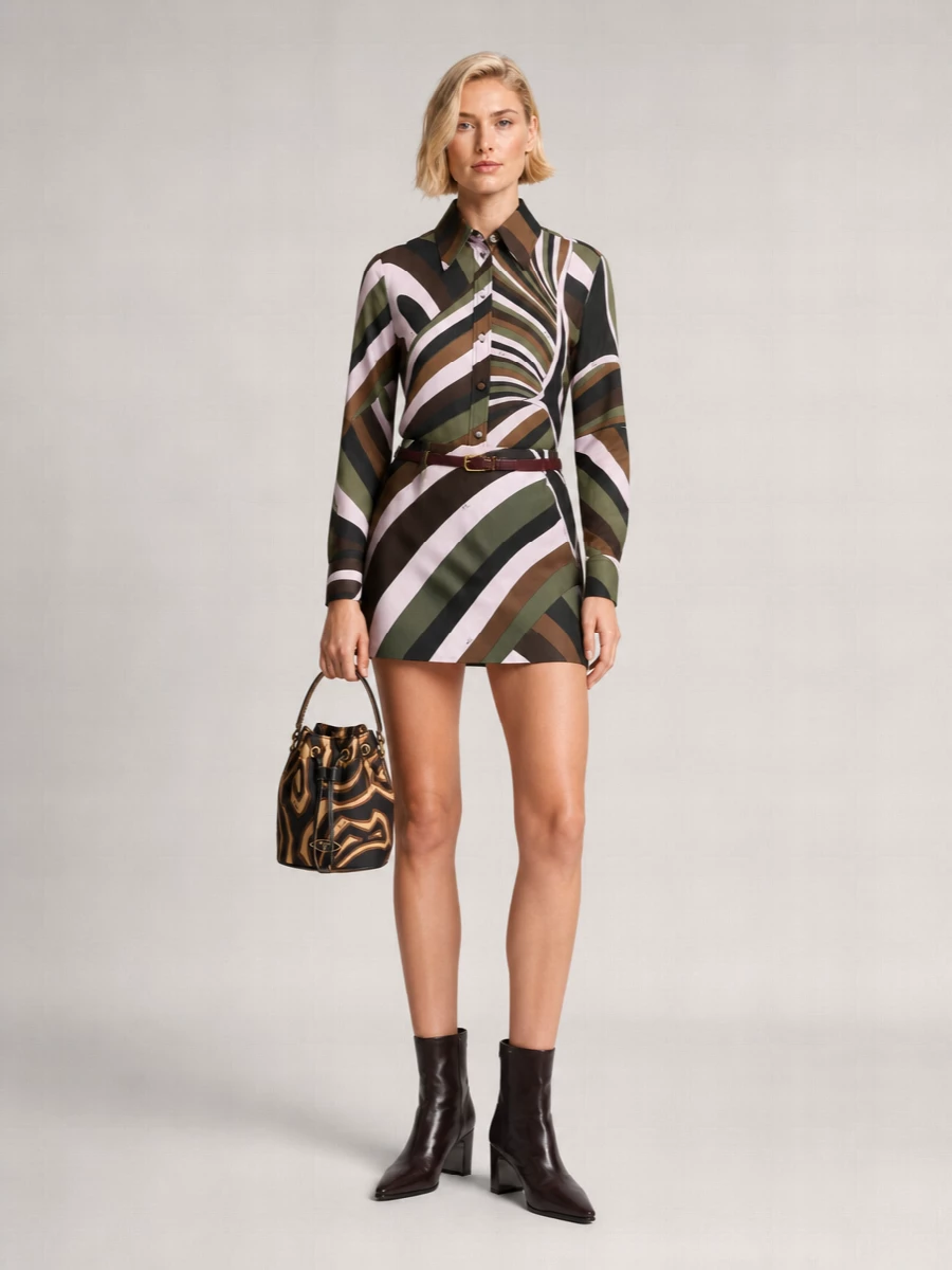 Pucci silk printed wrap mini skirt