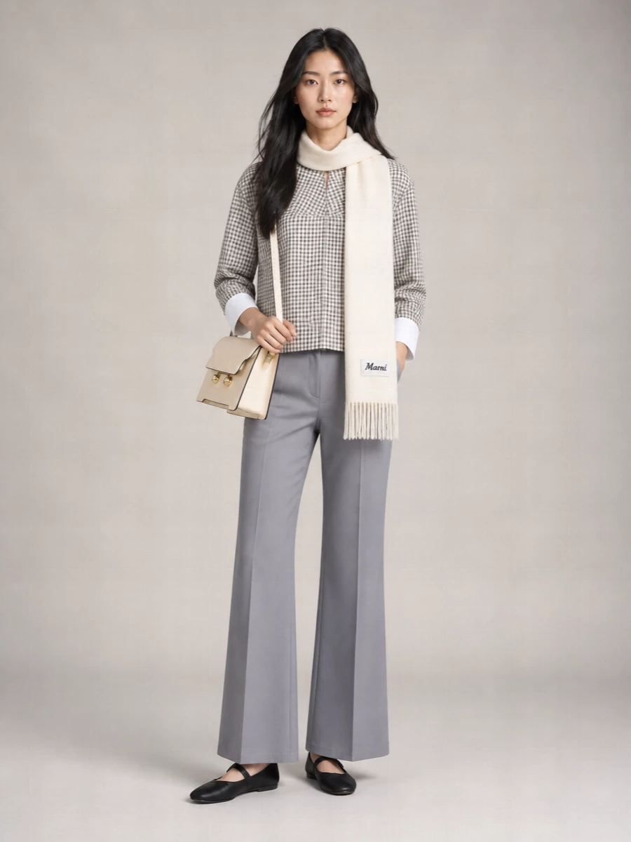 Marni checked cotton long-sleeve blouse