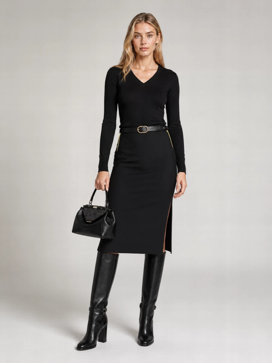 Fendi cashmere silk v-neck fine-knit jumper