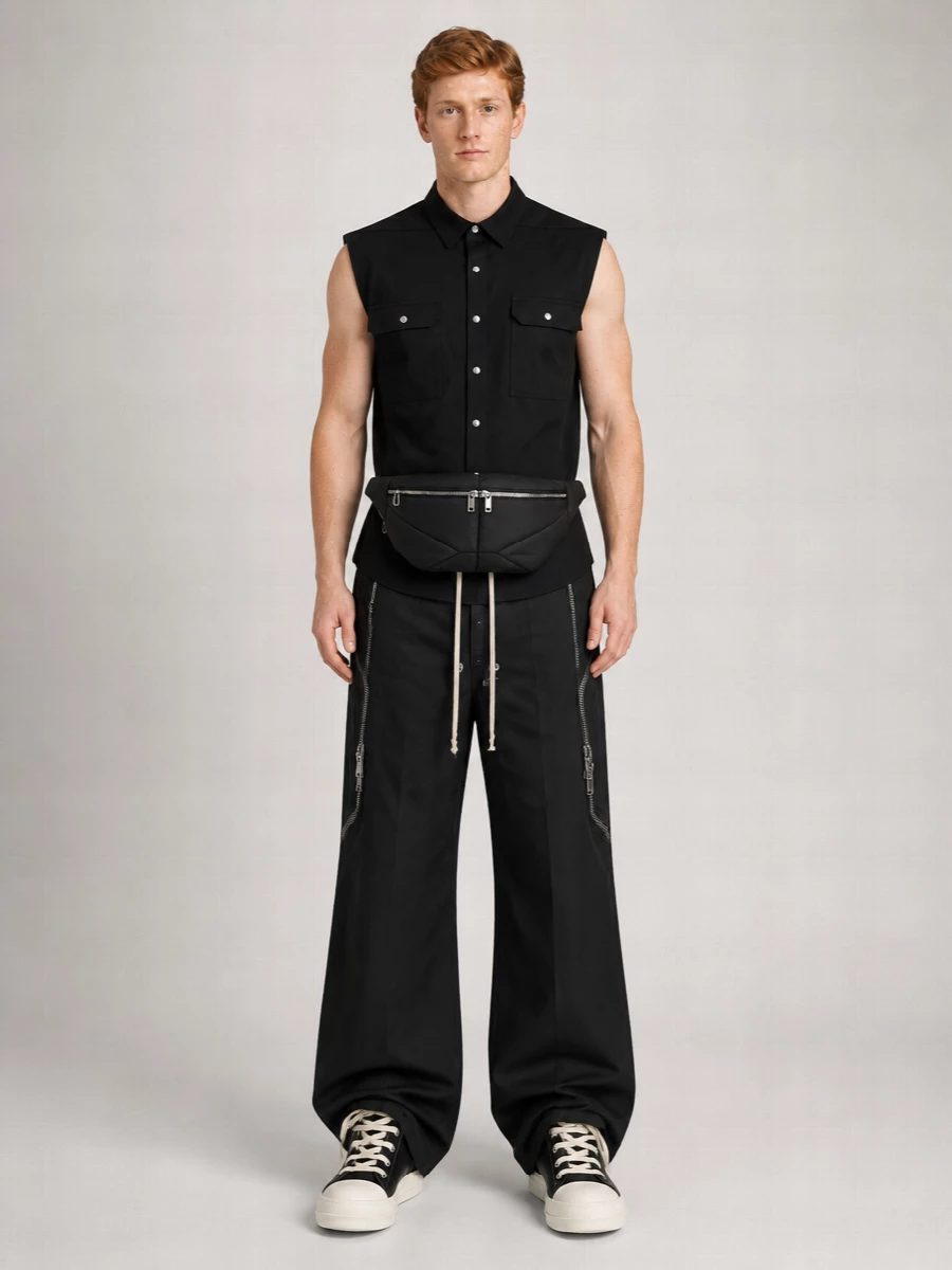 Rick Owens Cotton Wide-Leg Floor-Length Pants