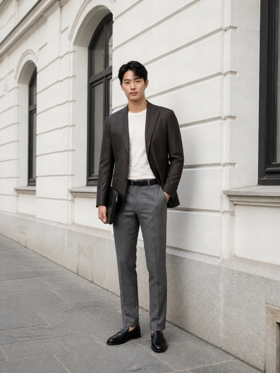 Tagliatore blazer pt torino grey trousers outfit