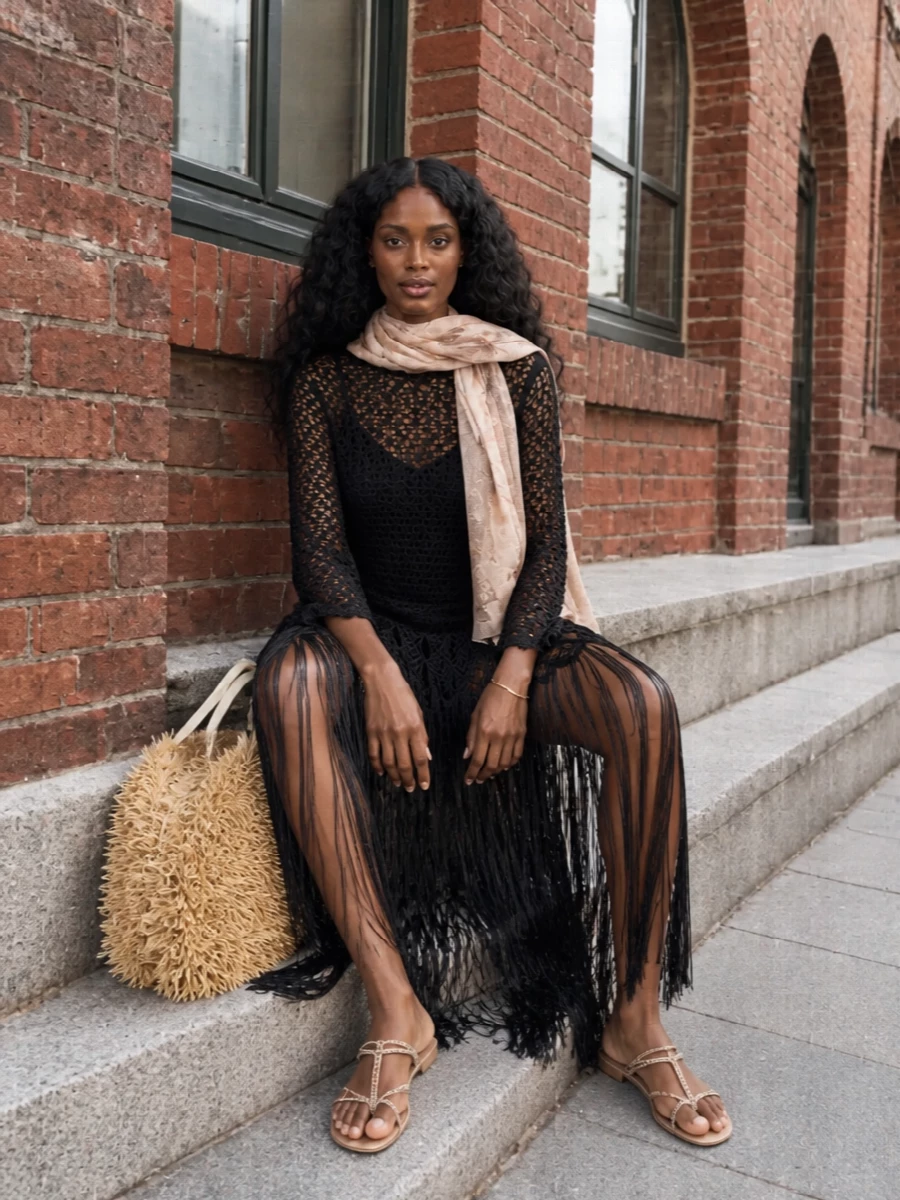Zimmermann crochet maxi raffia tote flat sandals