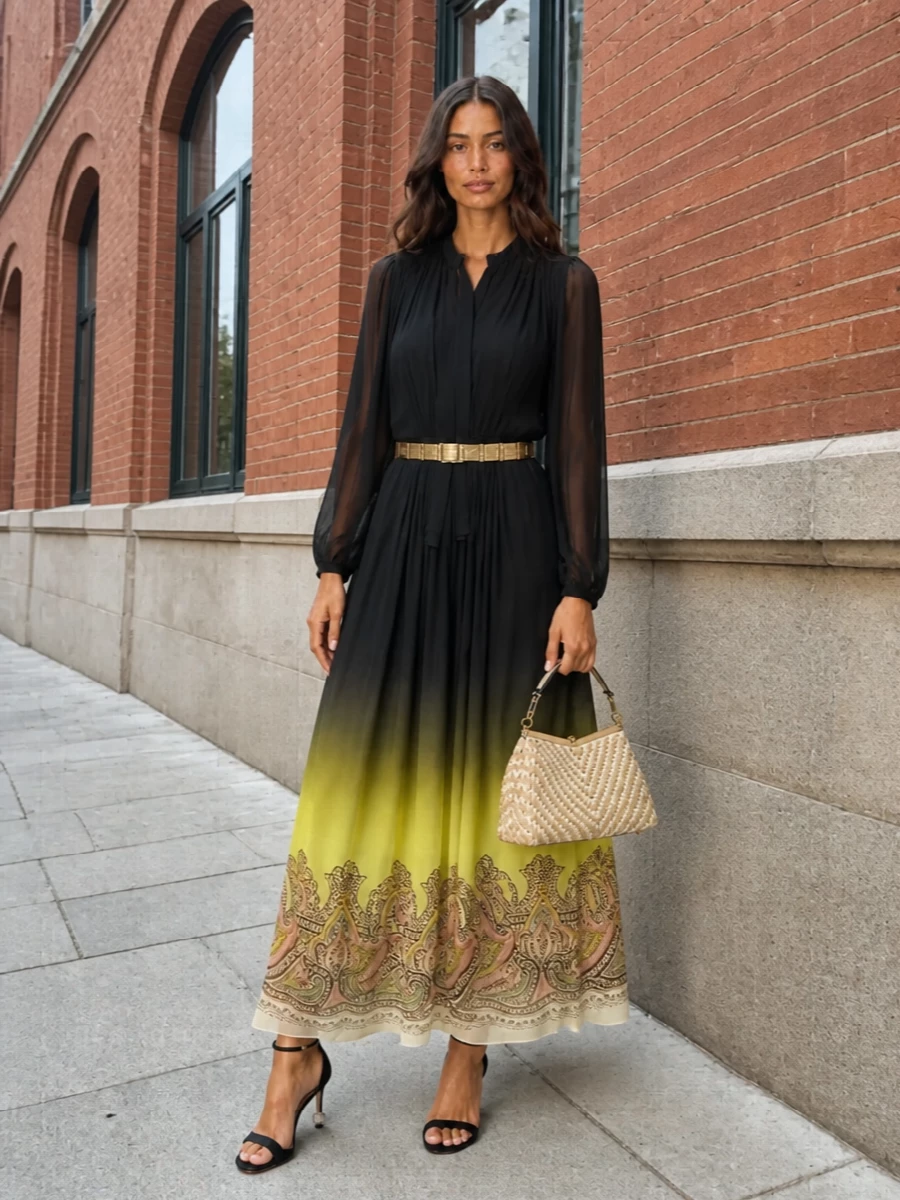 Etro paisley maxi dress black stiletto sandals