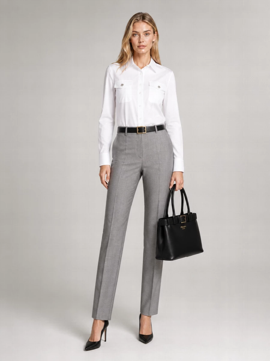 Prada Wool Straight-Leg Trousers