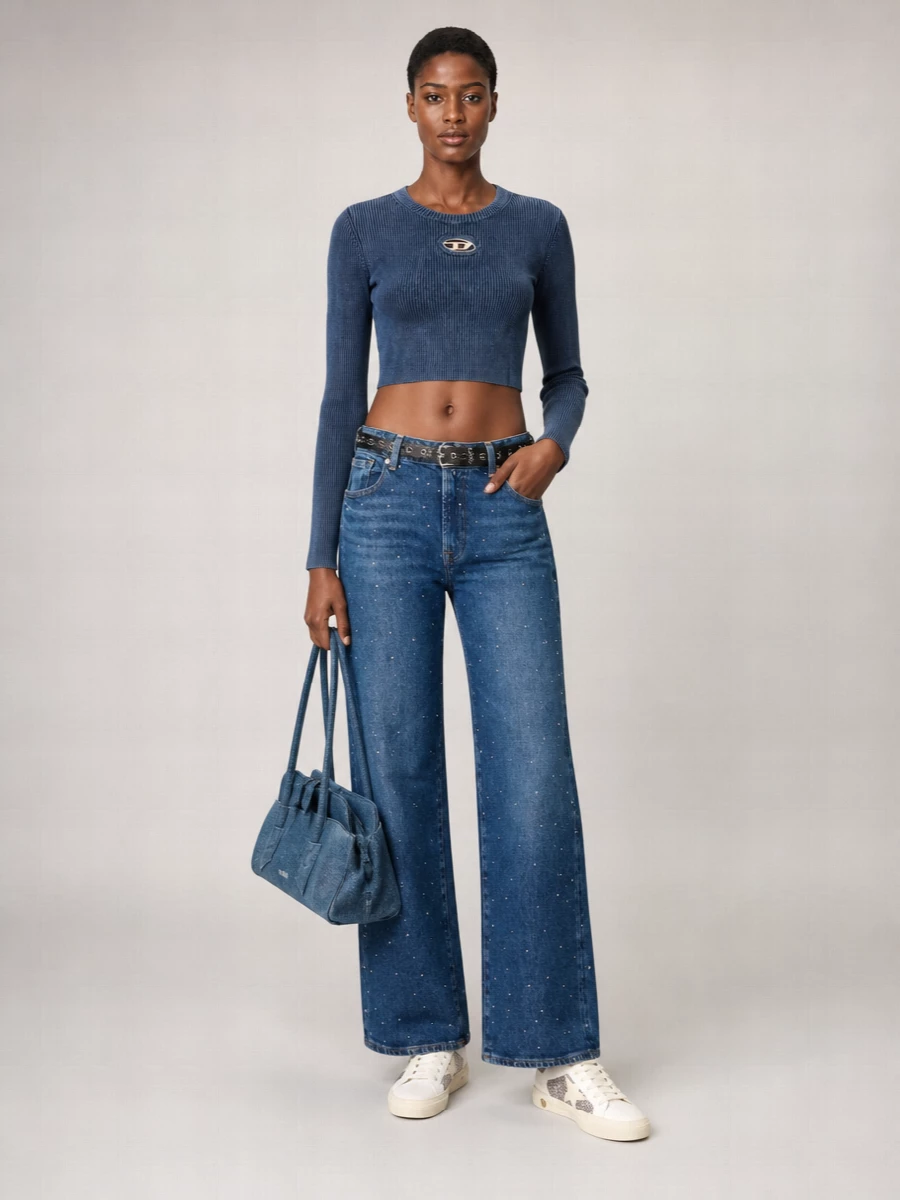 7 For All Mankind High-Rise Wide-Leg Denim Jeans