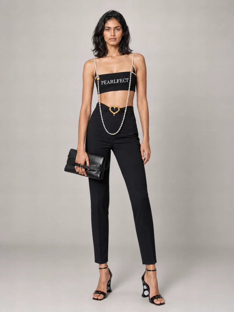 Moschino Cotton Cropped Cutout Tank Top