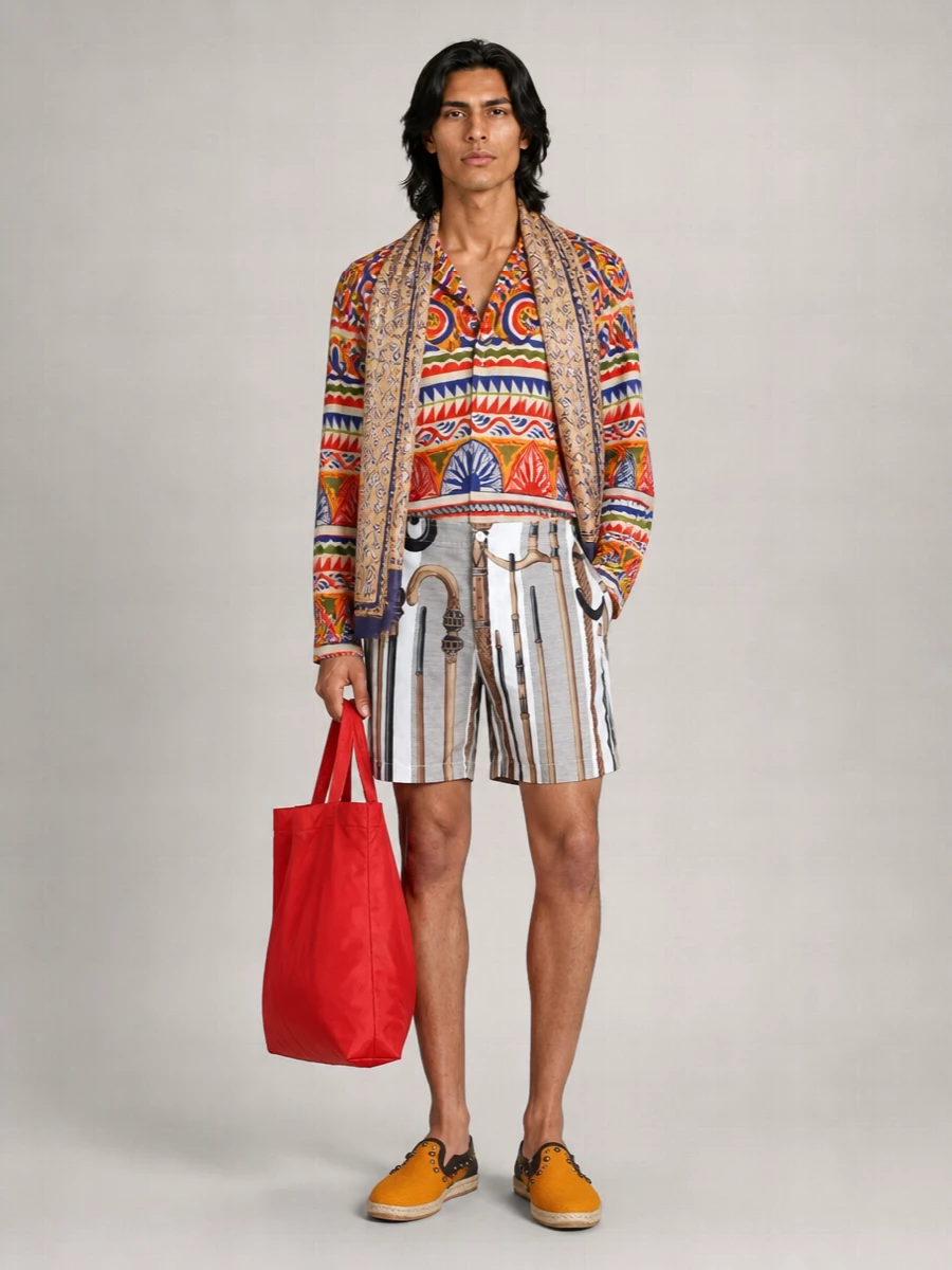 Dolce&Gabbana Cotton Printed Polo Shirt