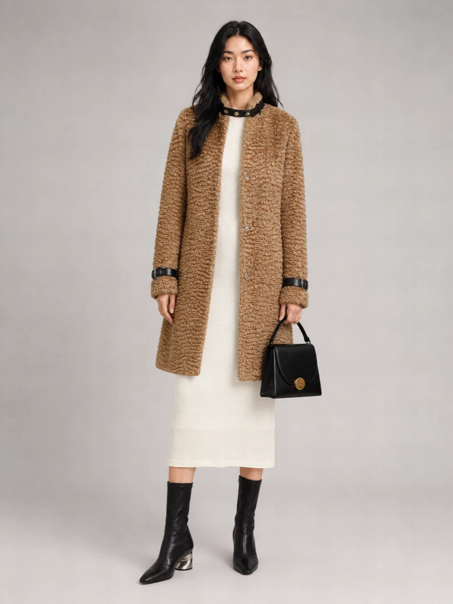 Jil Sander Single Breasted Teddy Coat