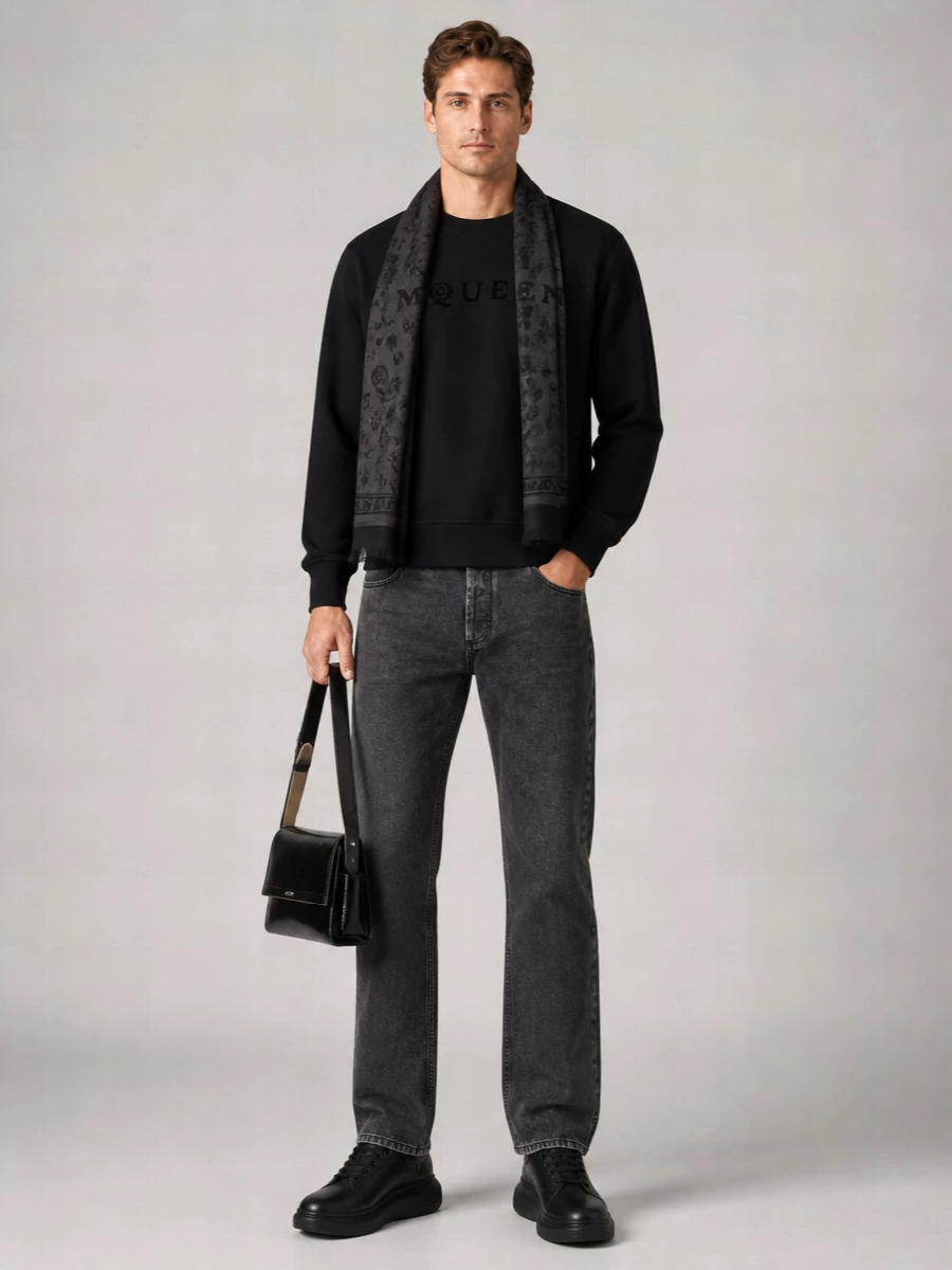 Alexander Mcqueen Cotton Logo Embroidered Crewneck Sweatshirt