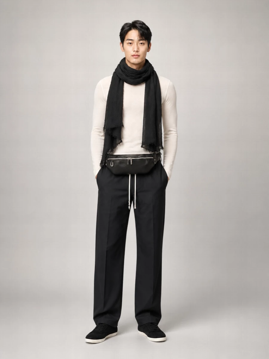 Rick Owens Leather Minimal Sneaks Lace-Up Sneakers