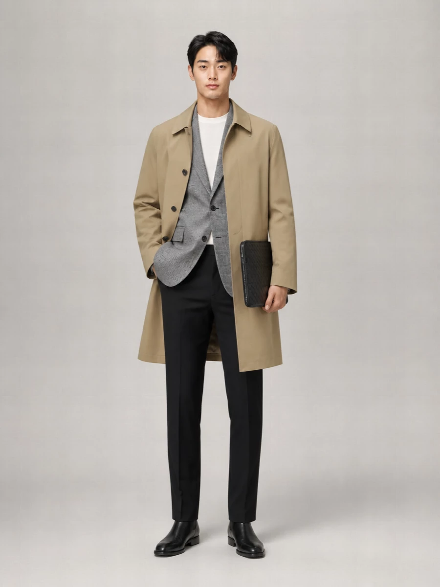 Saint Laurent Cotton Single-Breasted Coat