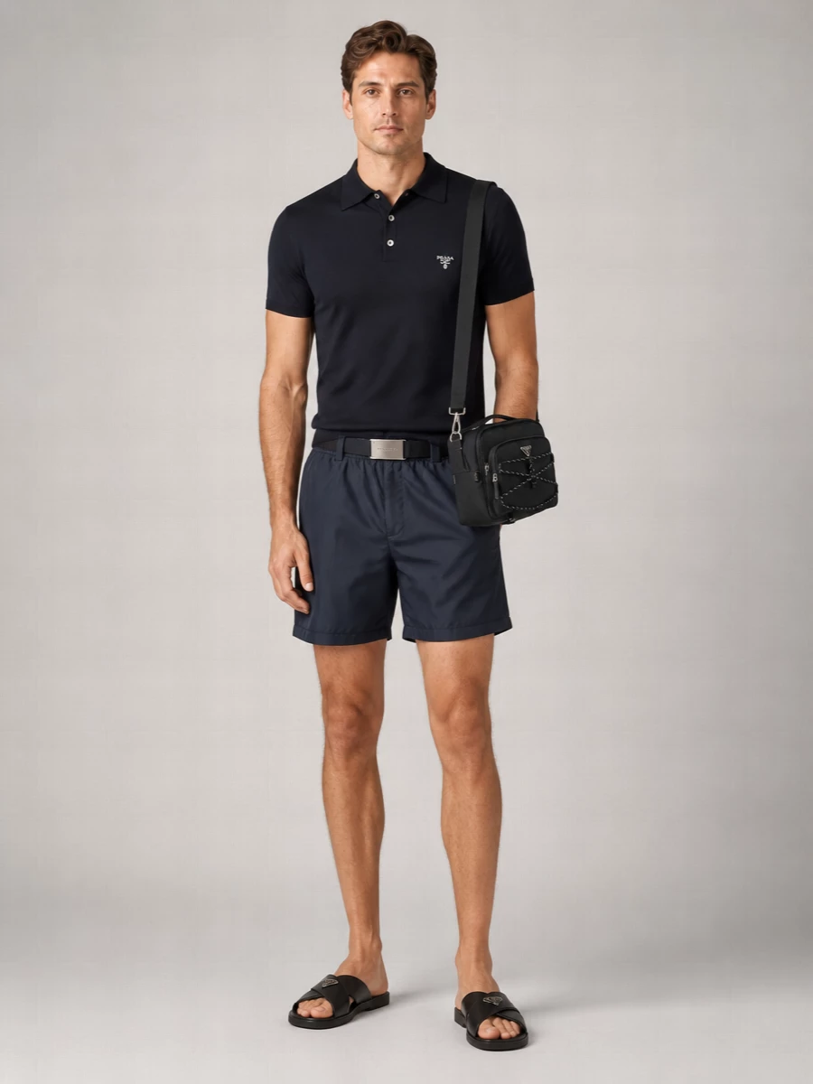 Prada Nylon Swimming Shorts Back Pocket Detail
