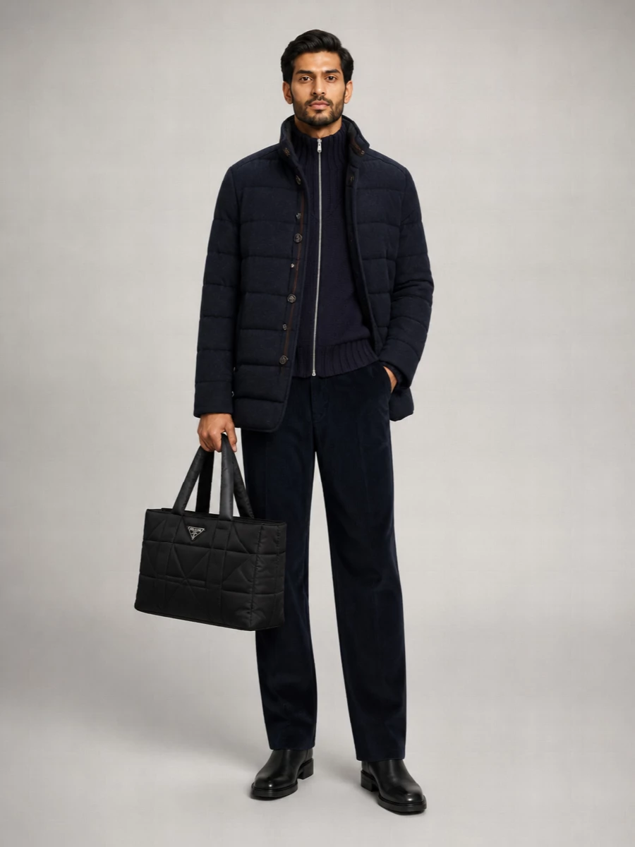 Moorer Wool Cashmere Quilted Down Coat
