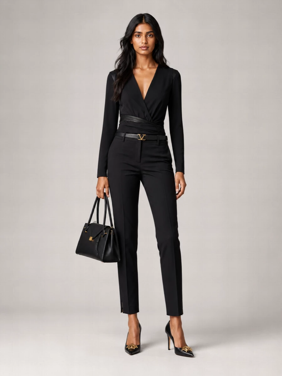 Versace Virgin Wool Slim-Fit Tailored Trousers
