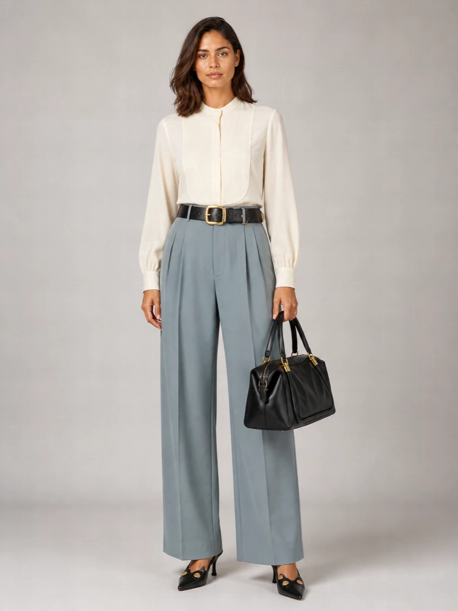 Chloé Wool Cigarette Tailored Trousers