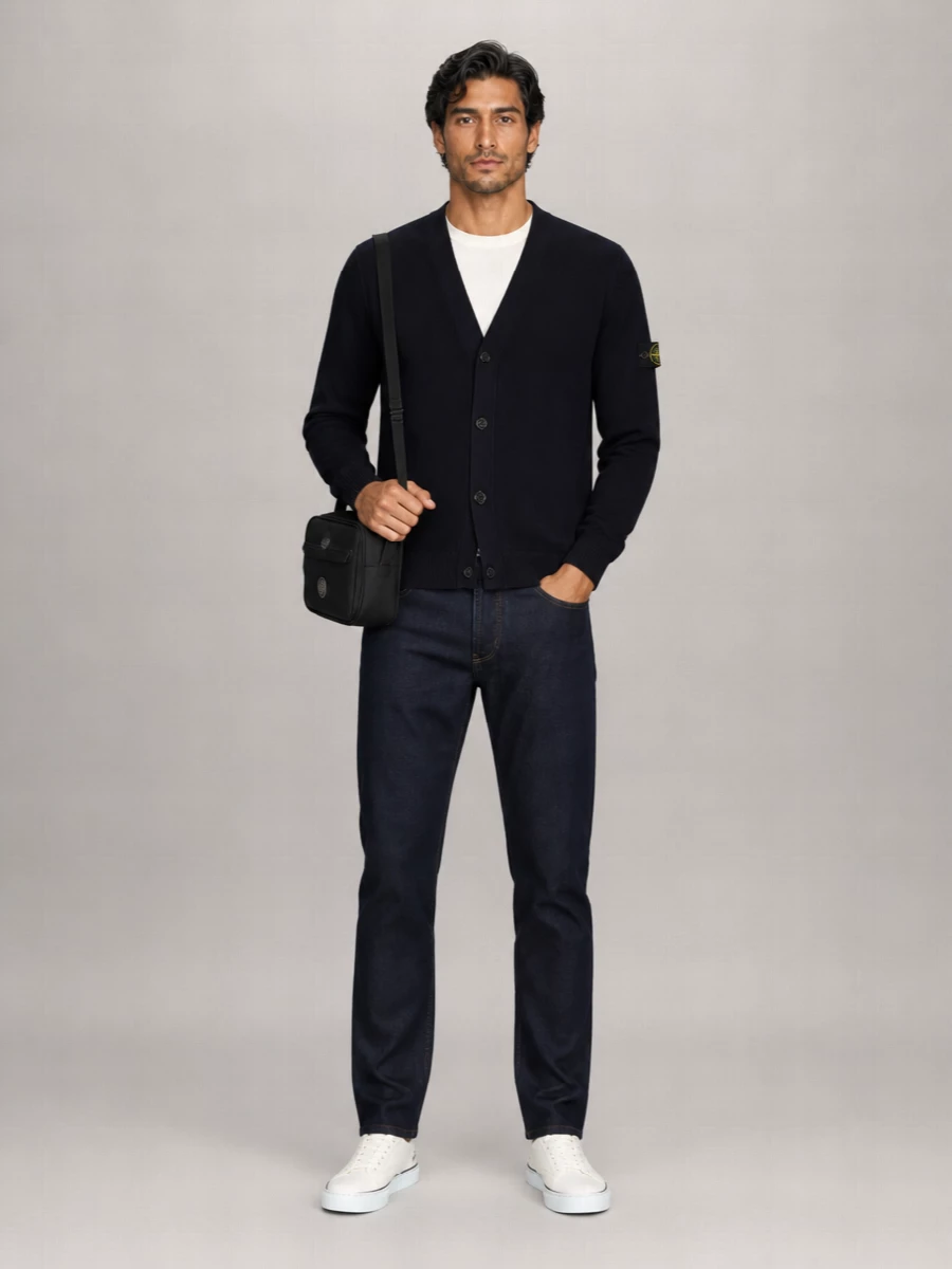 Stone Island Cotton Shawl Collar Cardigan
