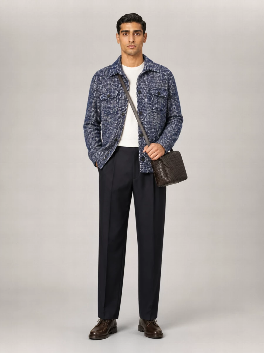 Etro Chevron Wool Shirt Jacket