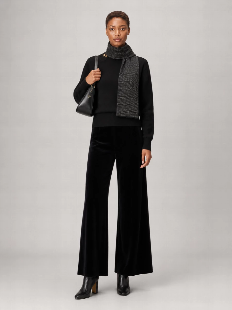 Alberta Ferretti Wool Silk Cashmere Long-Sleeve Sweater