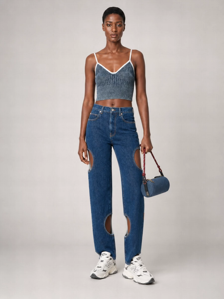 Miu Miu Na Cotton Embroidered Logo Shoulder Bag