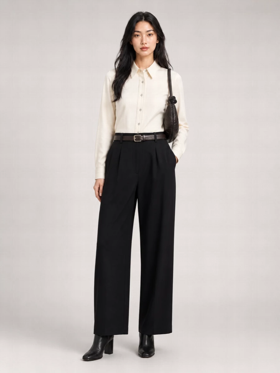 Lemaire Silk Cotton Pointed Collar Shirt