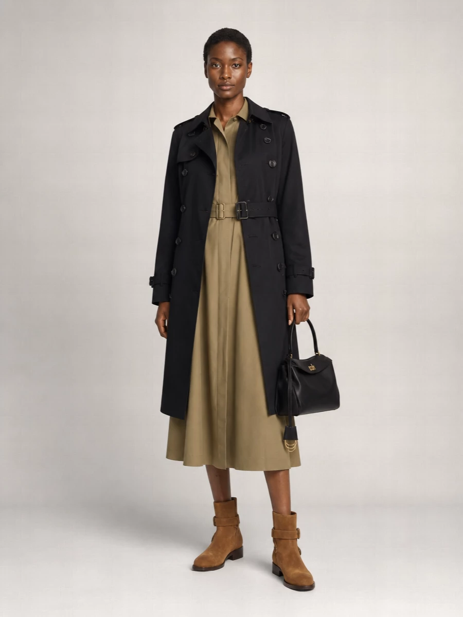 Burberry Cotton Short Double-Breasted Trench Coat