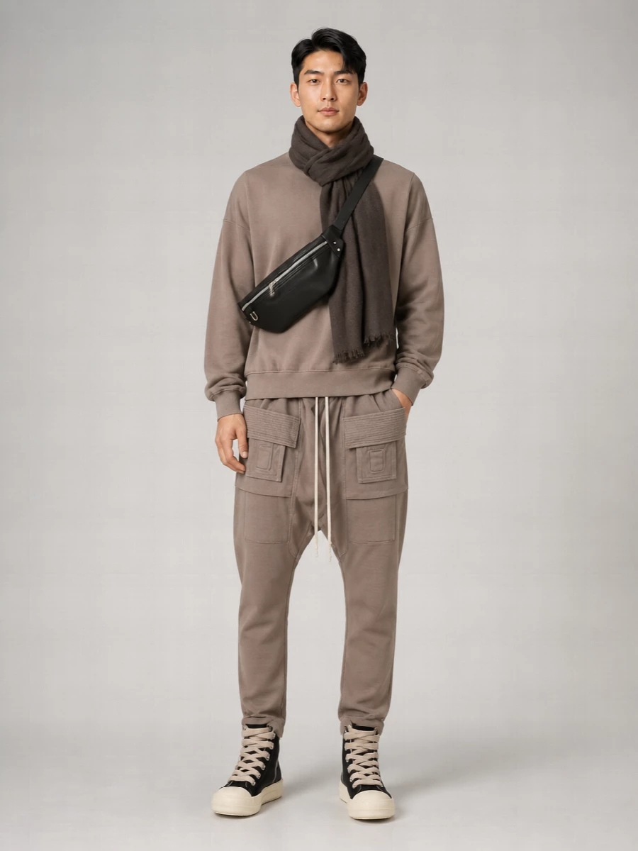 Rick Owens Drkshdw Canvas High-Top Sneakers