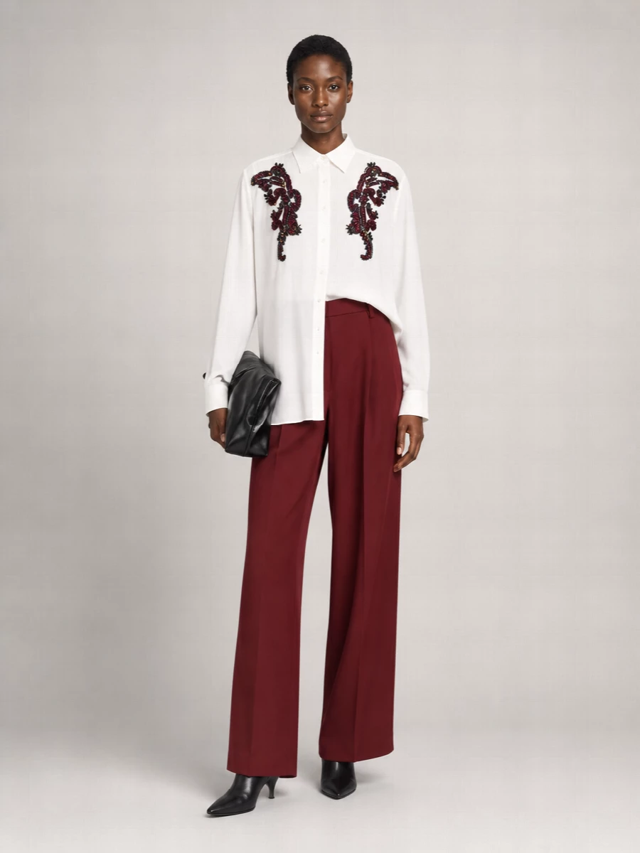 Dries Van Noten Cotton Embroidered Oversized Shirt