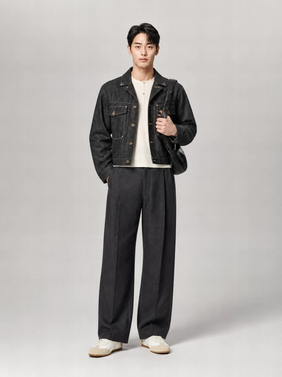 Lemaire Denim Studded Trucker Jacket
