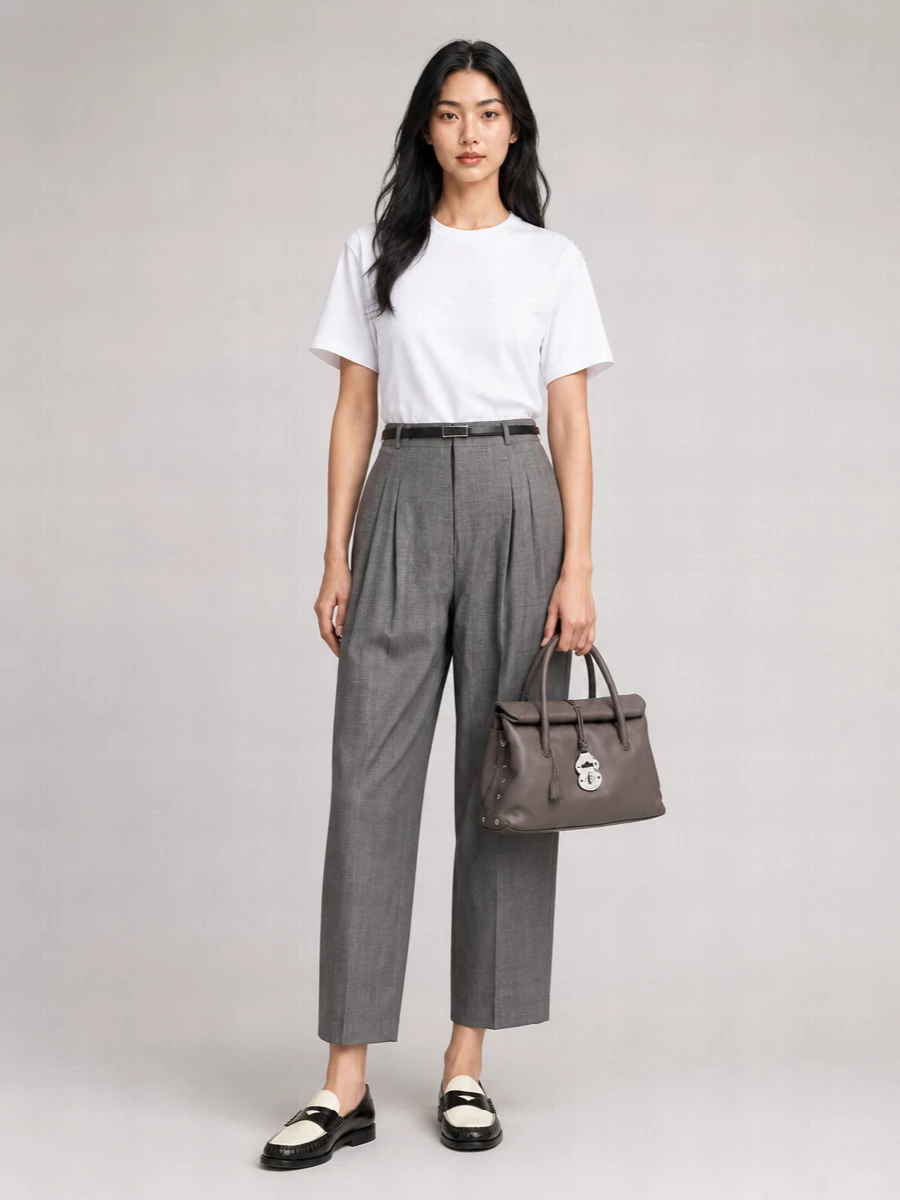 Studio Nicholson Virgin Wool Carrot-Leg Suit Trousers