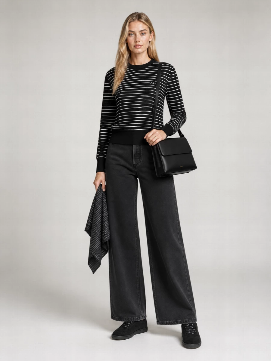 A.p.c. Striped Cotton Crewneck Sweater