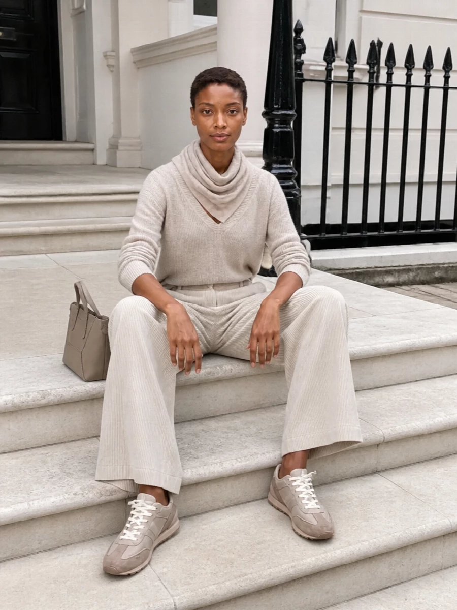 Brunello cucinelli cashmere sweater wide leg cords