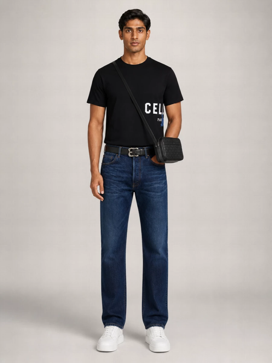 Celine Denim Wide-Leg Jeans
