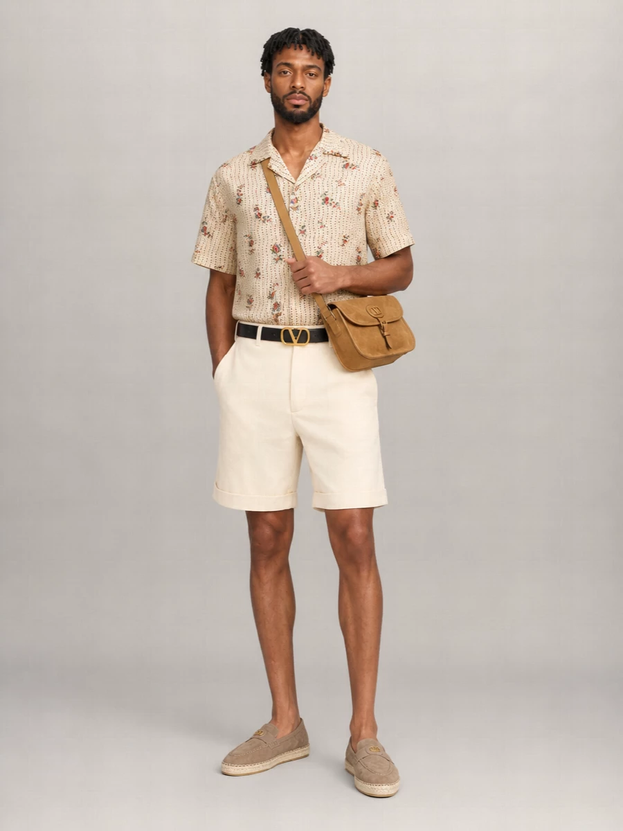 Valentino Silk Floral Print Bowling Shirt