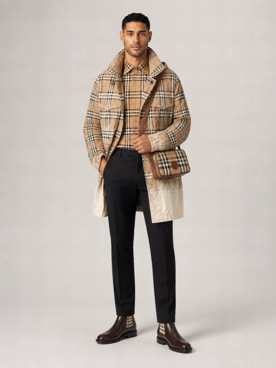 Burberry Cotton Check Print Parka