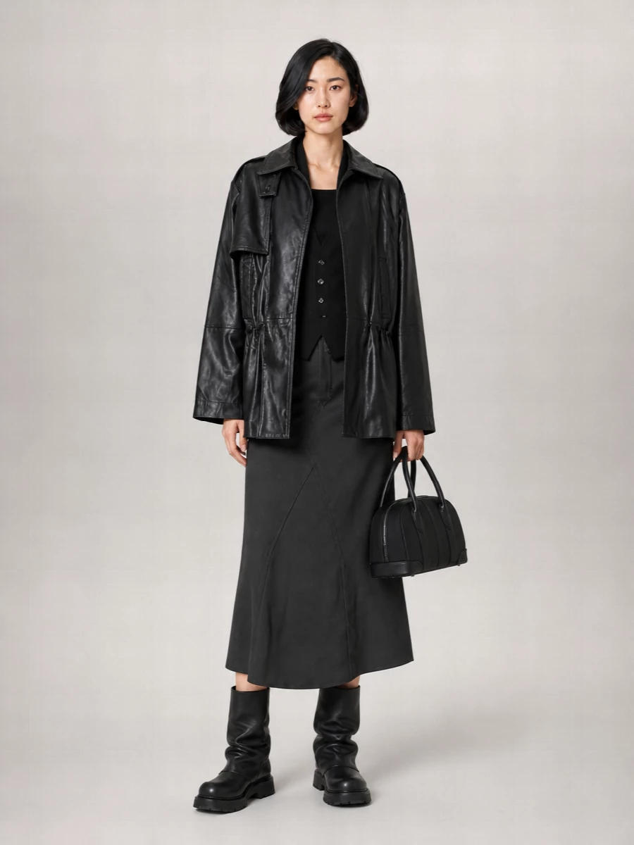 Rotate Leather Coat