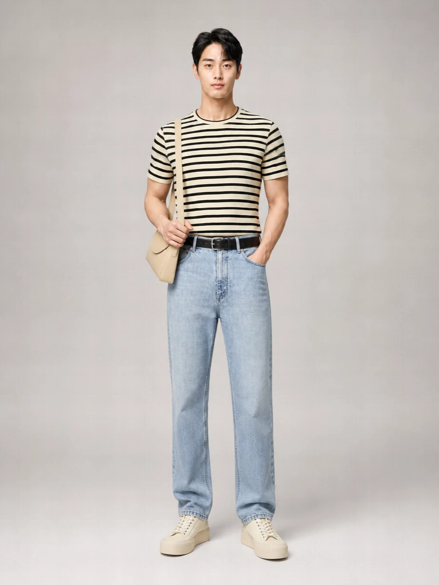 Jil Sander Striped Cotton Ribbed Crew-Neck T-Shirt