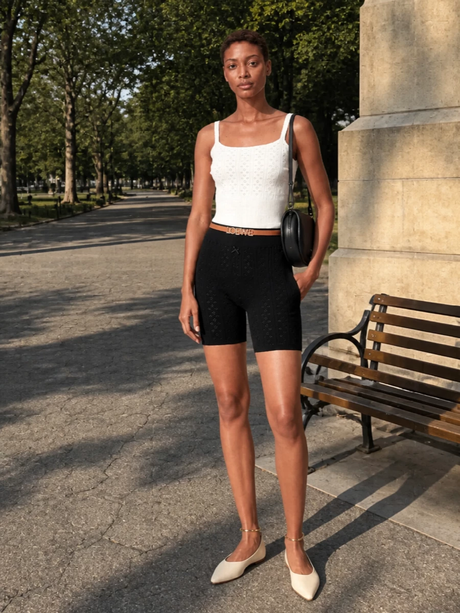 Jw anderson knit shorts outfit jil sander flats