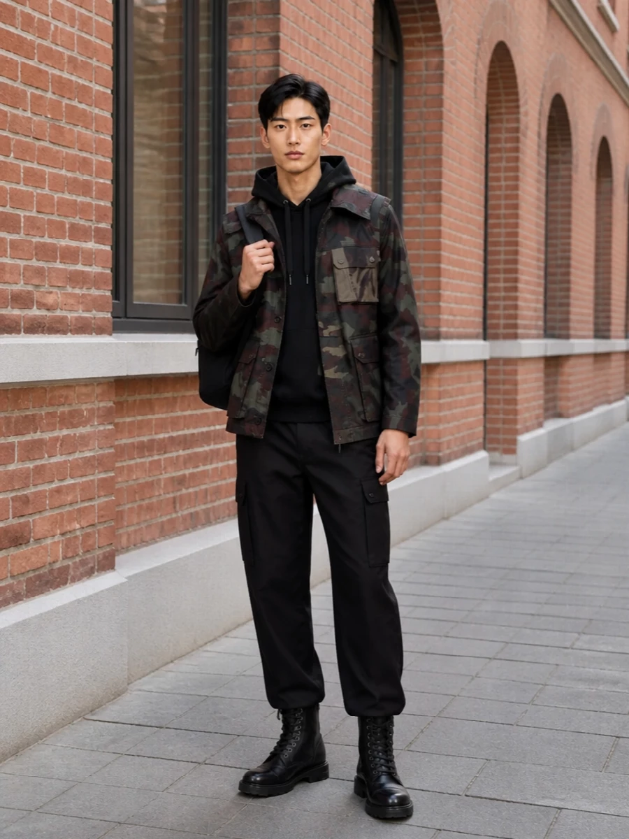 Dolce gabbana camo parka black cargo outfit