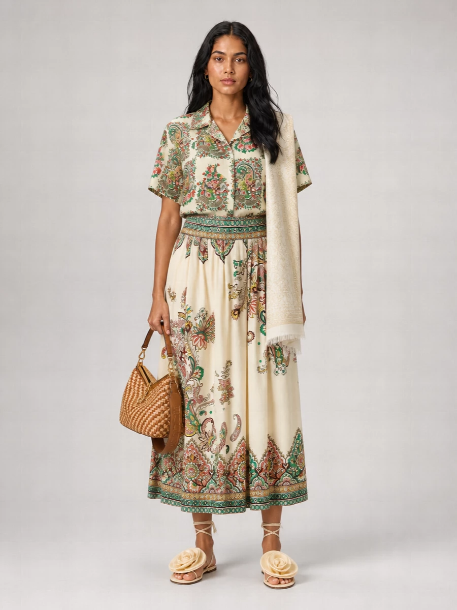 Etro Printed Silk Shirt